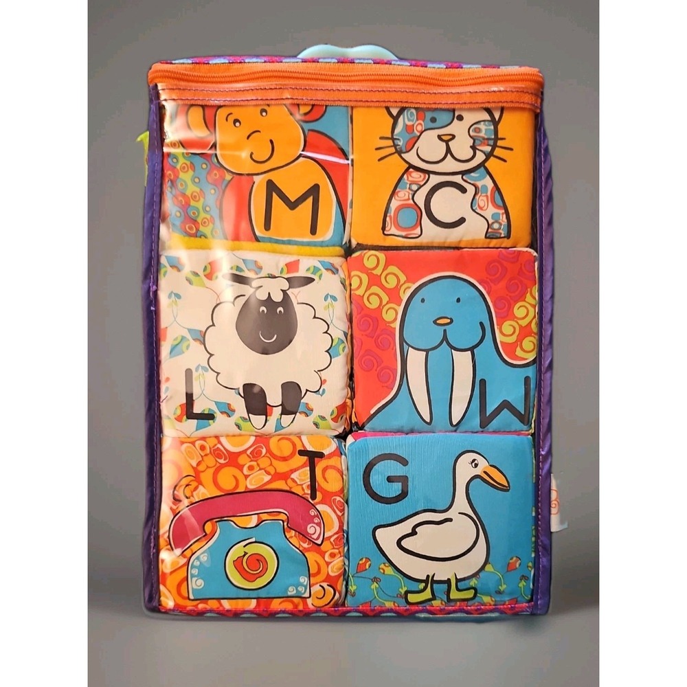 B Toys ABC Blocks Soft Cloth Educational Alphabet Toddler Toy Set with Zip Bag